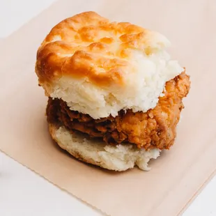 a chicken biscuit sandwich