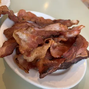 a plate of bacon