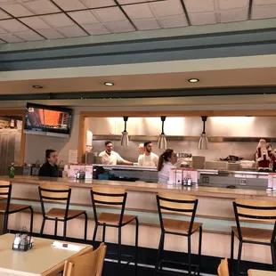 interior, sushi and sashimi