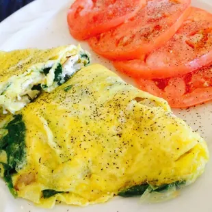 Spinach feta omelette