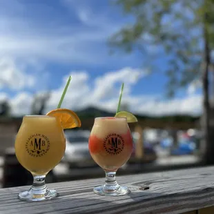 two drinks on a table