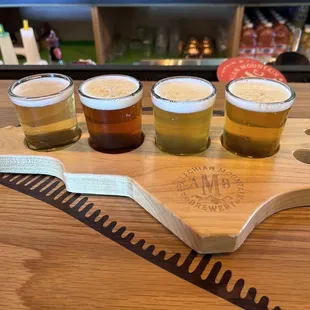 a flight of beers