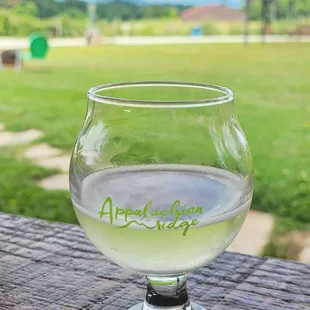a glass of cidery