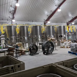 the interior of the brewery