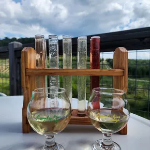 two glasses of cidery
