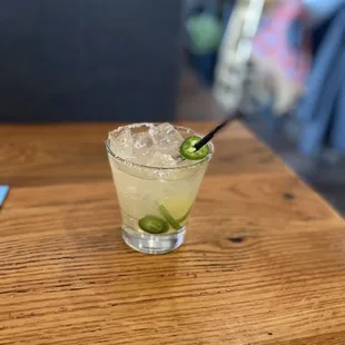 Green chili and jalapeño margarita