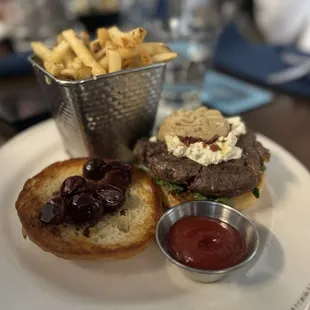 Flat Top Elk Burger with Truffle Fries