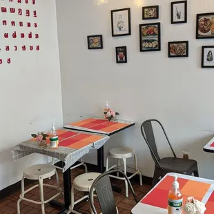 tables and chairs in a restaurant