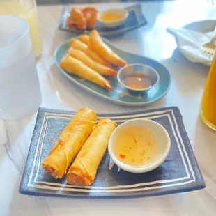 Spring roll, shrimp roll, fried pork dumpling