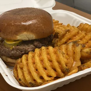 Jalapeno Burger w/ waffle fries