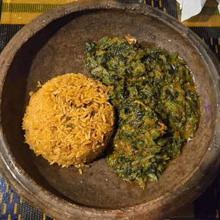 NKONTOMBRE &amp; JOLLOF - Spinach Stew w Croaker