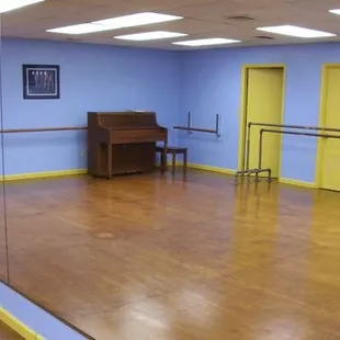 Studio B- “floating dance floor” which allows dancers to train without injury to their joints and muscles!