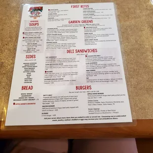 Menu at Apple Annie's of Roseville. 6/29/2022