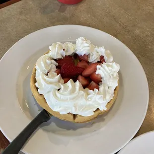 Strawberry Belgian waffles