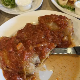 Stuffed cabbage... a little too much tomato, acidity... so it needs a little work, not terrible though
