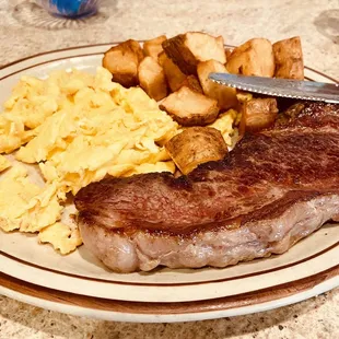 New York Steak and Eggs.