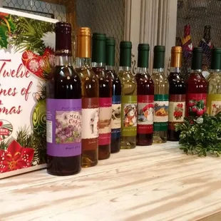 The &quot;Twelve Wines of Christmas&quot; sampler case contains one 375mL bottle of each of our 12 varieties of wine.