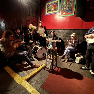 A seven piece band plays in a venue the size of your living room!