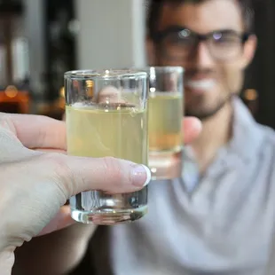 We started off our dinner with shots of the Apple Blossom cocktail. The Apple Blossom is made with Laird&apos;s Apple, lemon, &amp; apple cider.