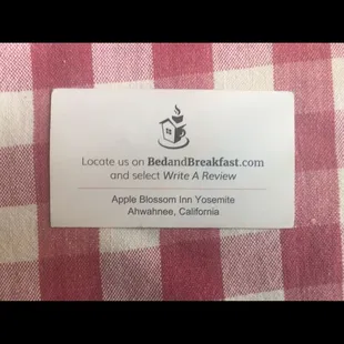 Flip side of their "review contest" card. Against Yelp rules for businesses.