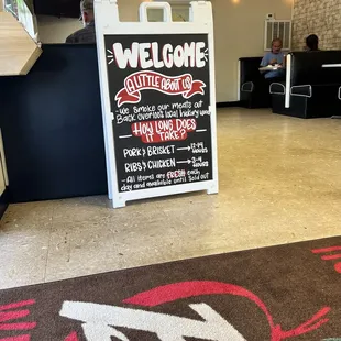 Welcome-Menu Specials Board