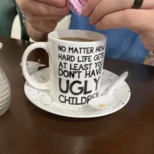 Coffee in a funny mug