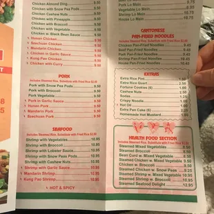 sushi and sashimi, menu