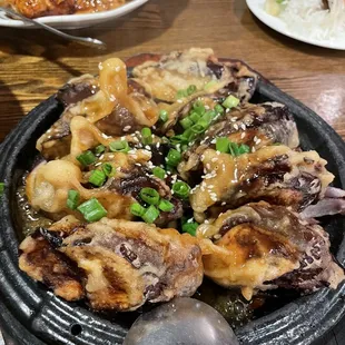 fried eggplant with pork inside