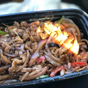 Lamb with Cumin Seed On Sizzling Plate