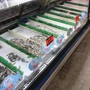 a display of seafood