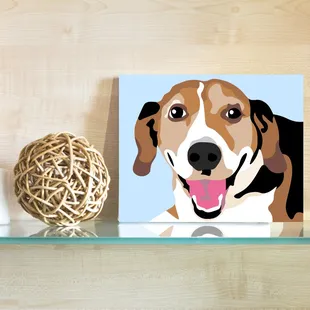 Custom hand-drawn pet portraits. 8x10 canvas print.