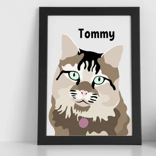 Custom hand-drawn pet portraits. Frameable paper prints.