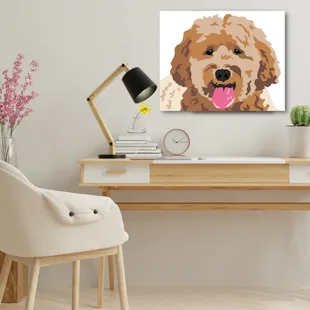 Custom hand-drawn pet portraits. 11x14 canvas print.