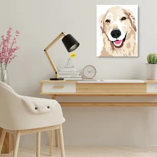 Custom hand-drawn pet portraits. 11x14 canvas print.