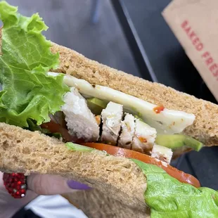 Up close on the sandwich