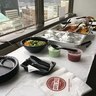 Look at this delicious potato bar at Apple Spice Junction!