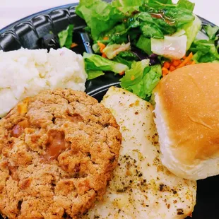 Plate of food from a luncheon Apple Spice catered.