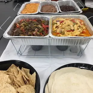 Look at this fajita bar! Apple Spice Junction caters the best food!