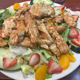 a plate of chicken salad