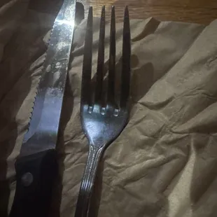 Dirty forks  and the service is bad.  Waiting on the waitress came to serve us for 30 mns , the place it was not full