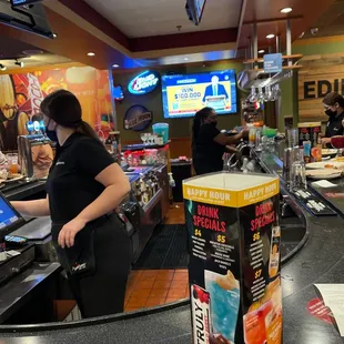 At the  bar high tops