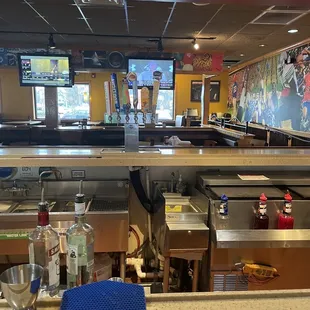 Bar area to place to go orders...