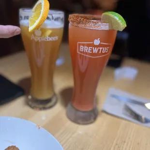 Michellada and blue moon