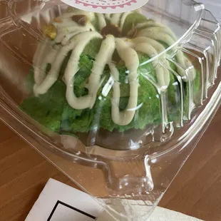 Applecore Bake Shoppe's perfectly-sized pistachio cake.