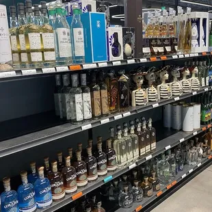 shelves of liquor