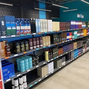 shelves in a grocery store
