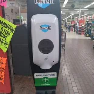 There are several sanitizers available for customers, throughout the store!