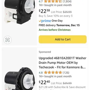 Actual cost of the part