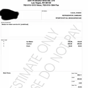 AND THE EPIC ESTIMATE. Why did I need a drain and control hahaha what a fucking joke!