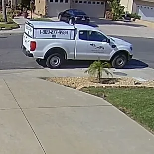 The work truck from the technician in front of my house .